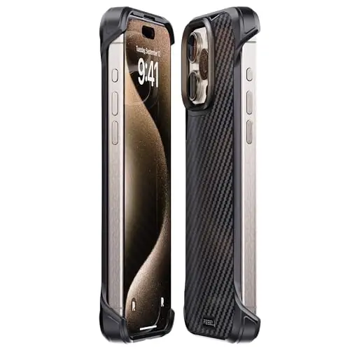 REBEL Case for iPhone 15 Pro Max [Flex Series] Exposed Sides for Comfort, Aramid Fiber, Strong MagSafe Compatible, Shockproof, Metal Lens, Protective Frameless Design, 6.7 Inch Phone 2023 (Flex) - 5
