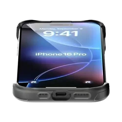 REBEL Case for iPhone 16 Pro [Frosted Flex Series] Qulaylik uchun ochiq qirralar, kuchli MagSafe mos, tiniq mato tuzilishi, zarbadan himoya, yangilangan ramkasiz qopqoq, 6.3 dyuymli telefon 2024 - 3