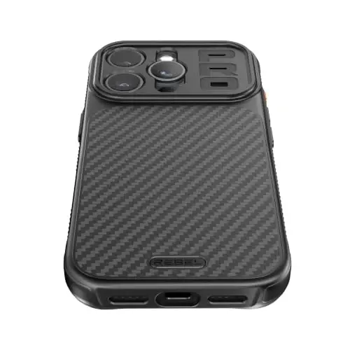 REBEL Case for iPhone 16 Pro [GEN7 Aramid Fiber] Strong MagSafe Compatible, Grippy Sides, Shockproof Corners, Metal Lens + Buttons, Upgraded Protective Design, 6.3 Inch Phone 2026 (Black) - 4