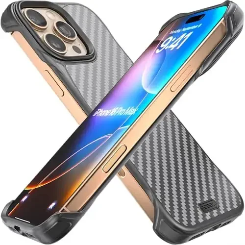 REBEL Case for iPhone 16 Pro Max [Flex Series] Exposed Sides for Comfort, Aramid Fiber, Strong MagSafe Compatible, Shockproof, Metal Lens, Protective Frameless Design, 6.9 Inch Phone 2024 (Flex) - 1