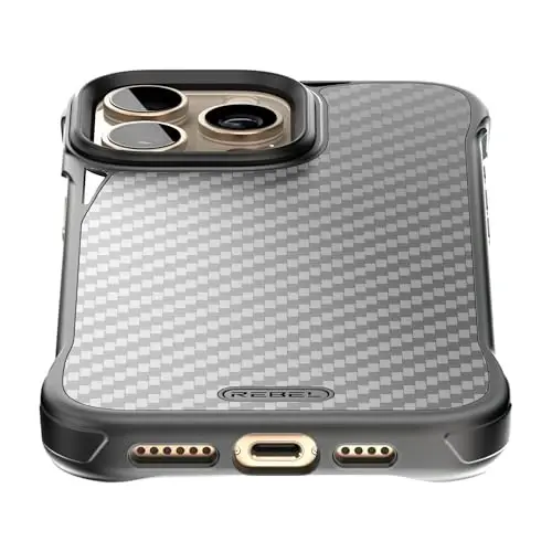 REBEL Case for iPhone 16 Pro Max [Flex Series] Exposed Sides for Comfort, Aramid Fiber, Strong MagSafe Compatible, Shockproof, Metal Lens, Protective Frameless Design, 6.9 Inch Phone 2024 (Flex) - 4