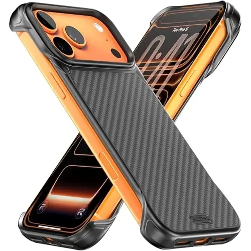 REBEL Case for iPhone 17 Pro Max [Flex Series] Exposed Sides for Comfort, Aramid Fiber, Strong MagSafe Compatible, Shockproof Corners, Metal Lens, Protective Frameless Design, 6.9 Inch Phone 2025 