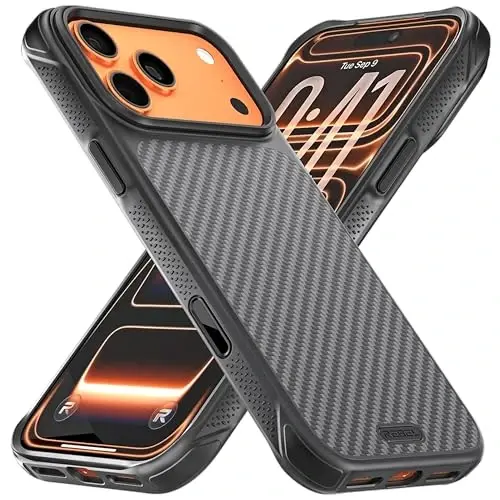 REBEL Case for iPhone 17 Pro Max [GEN7 Aramid Fiber] Strong MagSafe Compatible, Grippy Sides, Shockproof Corners, Metal Lens + Buttons, Upgraded Protective Design, 6.9 Inch Phone 2025 (Black) 