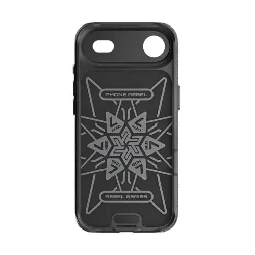 REBEL Case for iPhone Air [GEN7 Aramid Fiber] Strong MagSafe Compatible, Grippy Sides, Shock Resistant, Metal Buttons, Upgraded Camera Button, Protective Design, 6.5 Inch Phone 2025 (Black) - 6
