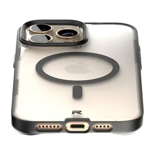 REBEL Frosted Series Gen-6 Clear Case for iPhone 16 Pro Max | Strong MagSafe Compatible, Grip Sides, Translucent Matte Texture, Protective Shockproof Bumpers, Metal Lens & Buttons, 6.9 Inch - 4