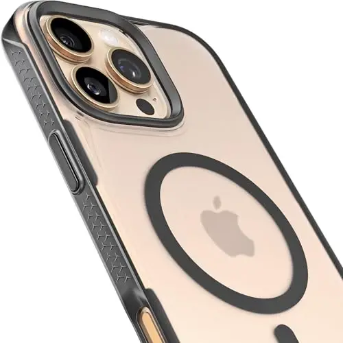 REBEL Frosted Series Gen-6 Clear Case for iPhone 16 Pro Max | Strong MagSafe Compatible, Grip Sides, Translucent Matte Texture, Protective Shockproof Bumpers, Metal Lens & Buttons, 6.9 Inch - 5