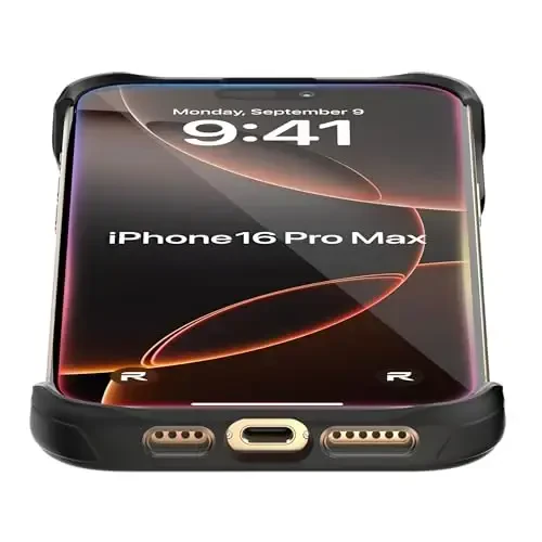 REBEL iPhone 16 Pro Max Clear Case [Frosted Flex Series] Qulaylik uchun ochiq tomonlar, kuchli MagSafe mos, mato tuzilishi, zarbadan himoya, yangilangan ramkasiz qopqoq, 6.9 dyuymli telefon 2024 - 3