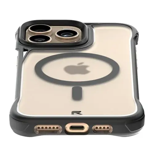 REBEL iPhone 16 Pro Max Clear Case [Frosted Flex Series] Qulaylik uchun ochiq tomonlar, kuchli MagSafe mos, mato tuzilishi, zarbadan himoya, yangilangan ramkasiz qopqoq, 6.9 dyuymli telefon 2024 - 4