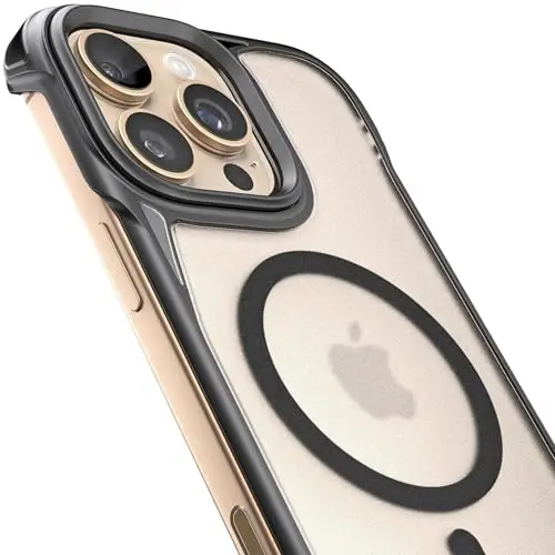 REBEL iPhone 16 Pro Max Clear Case [Frosted Flex Series] Qulaylik uchun ochiq tomonlar, kuchli MagSafe mos, mato tuzilishi, zarbadan himoya, yangilangan ramkasiz qopqoq, 6.9 dyuymli telefon 2024 - 5