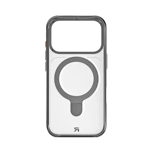 REBEL Semi-Clear Case for iPhone 17 Pro 6.3” [Frosted Series Gen7] Strong MagSafe Compatible, Grippy Sides, Built-In Metal Kickstand, Translucent Matte, Protective Upgraded Frameless Cover, 2025 Phone - 6