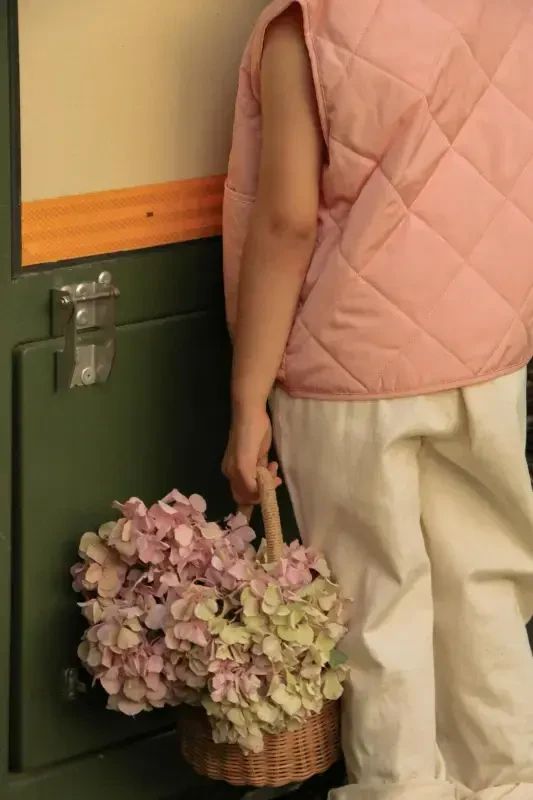 ребенок, младенец стеганый демисезонный жилет-лосось - 2