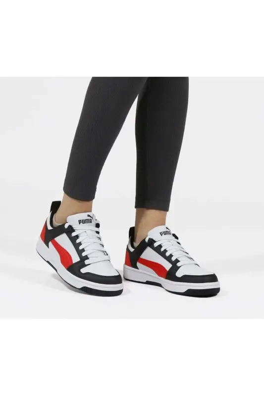 Rebound Layup Lo SL Jr 370490-07 Sneakers Unisex Spor Ayakkabı BEYAZ-KIRMIZI - Kırmızı/Beyaz/Siyah - 2