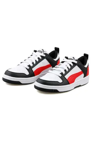 Rebound Layup Lo SL Jr 370490-07 Sneakers Unisex Spor Ayakkabı BEYAZ-KIRMIZI - Kırmızı/Beyaz/Siyah - 6