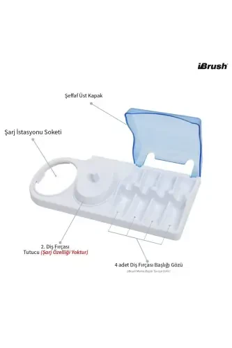 Rechargeable and Battery Powered Toothbrush Holder Stand and 2 Protective Covers - IBRUSH (1)