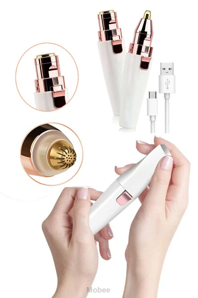 Rechargeable Hair Removal Eyebrow Mustache Unisex Face Care Shaving Device Epilator - RIDDEX
