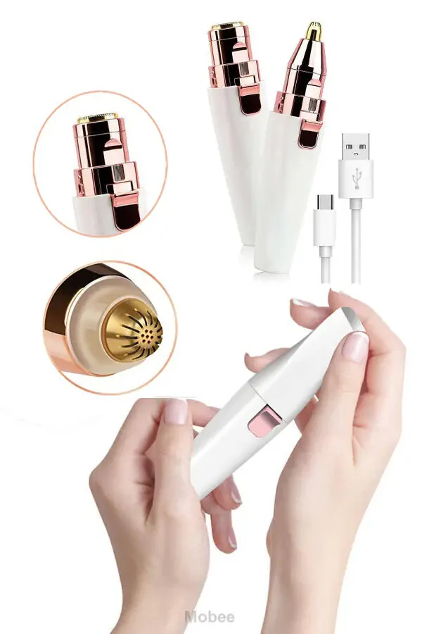 Rechargeable Hair Removal Eyebrow Mustache Unisex Face Care Shaving Device Epilator - 1