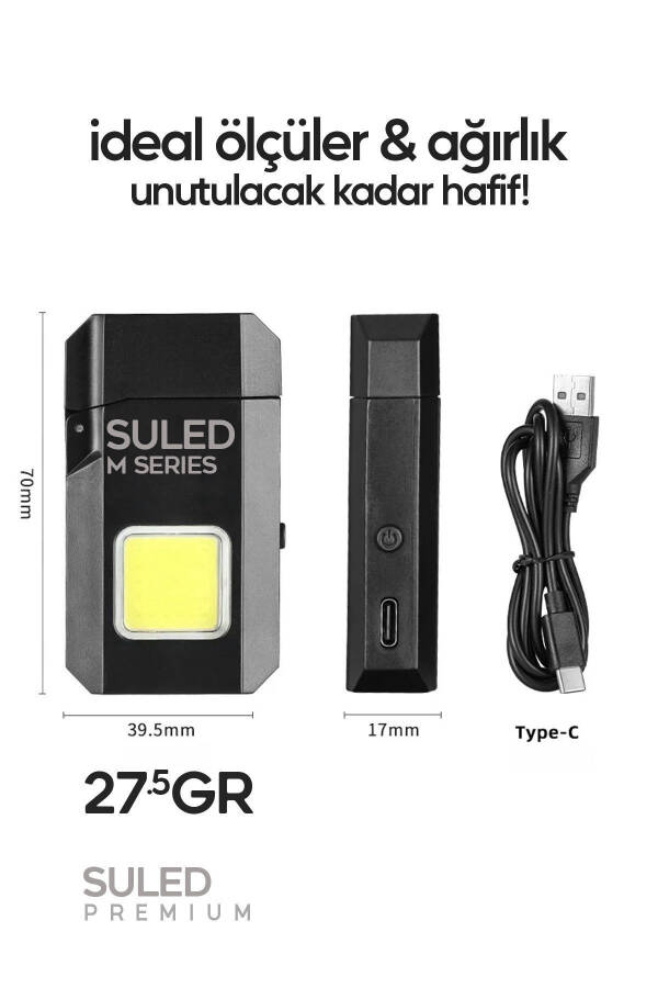 Rechargeable Lighter USB Rechargeable LED Flashlight M Series Camping Lighter COB Led CE Windproof - 4