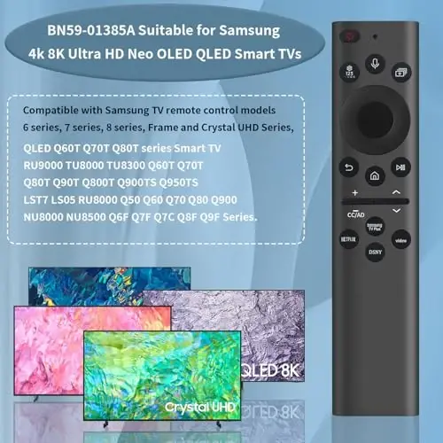 Rechargeable Solar Remote Replacement for Samsung Smart TV, Solarcell, USB-C/Type C Fast Charging, Voice&BT, Compatbile with Samsung Remote Control for Smart TV 2025-2018 - GVIRTUE (1)
