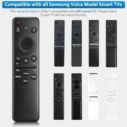 Rechargeable Voice Remote for Samsung-TV-Remote-Control-Replacement Compatible with Samsung Smart Frame Curved QLED TVs - OMAIC (1)