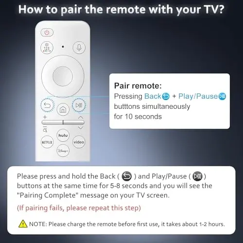 Rechargeable Voice Remote for Samsung-TV-Remote-Control-Replacement Compatible with Samsung Smart Solar Frame QLED Curved Crystal UHD OLED TVs - 6