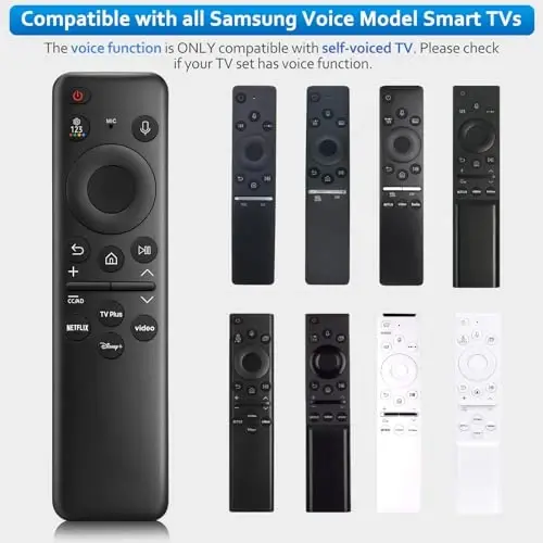 Rechargeable Voice Remote for Samsung-TV-Remote-Control-Replacement Samsung Smart Frame Curved QLED televizorlari bilan mos keladi - OMAIC (1)