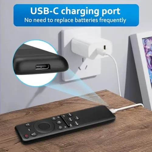 Rechargeable Voice Remote for Samsung-TV-Remote-Control-Replacement Samsung Smart Frame Curved QLED televizorlari bilan mos keladi - 3