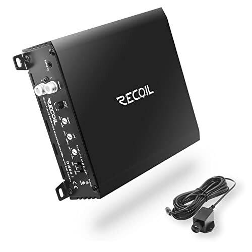 Recoil DI600.1 Class-D Car Audio Mono-Block Subwoofer Amplifier, 1200 Watts Max Power, 2/4 OModazone Stable, Mosfet Power Supply, Remote Bass Knob Included - 1