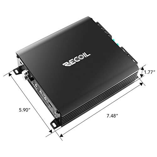 Recoil DI600.1 Class-D Car Audio Mono-Block Subwoofer Amplifier, 1200 Watts Max Power, 2/4 OModazone Stable, Mosfet Power Supply, Remote Bass Knob Included - 6