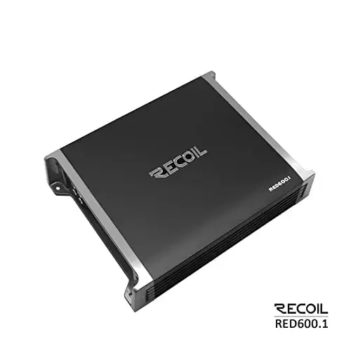 Recoil RED600-1 1320 Watts Class-D Car Audio Mono-Block Subwoofer Amplifier, 1 Ohm Stable, Remote Bass Knob Included - 3