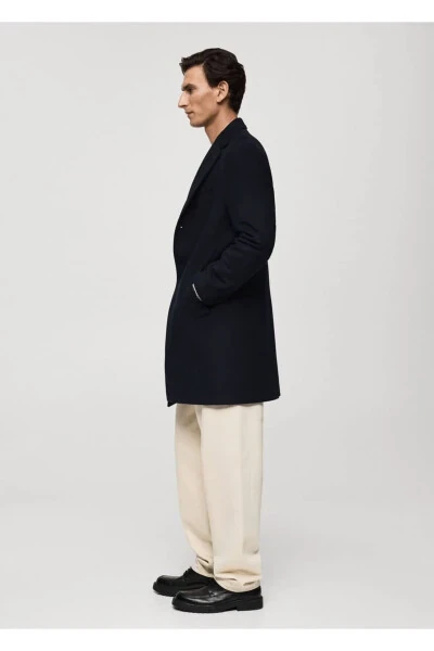 Recycled Wool Long Coat - MANGO MAN