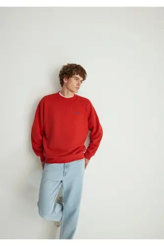 Red Basic Sweatshirt, Crew Neck, 0S10084-86417 - MAVI (1)