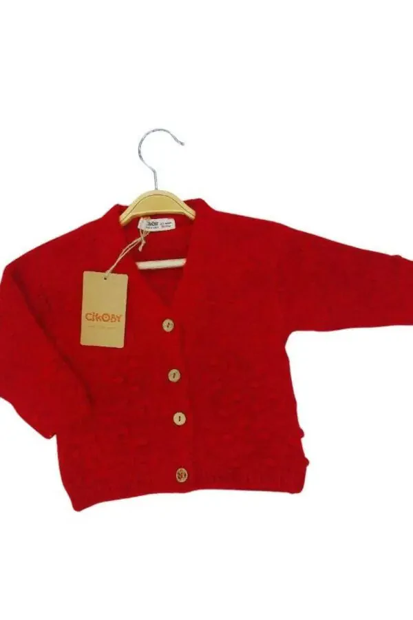 Red Button Cardigan for Baby Girl - 2