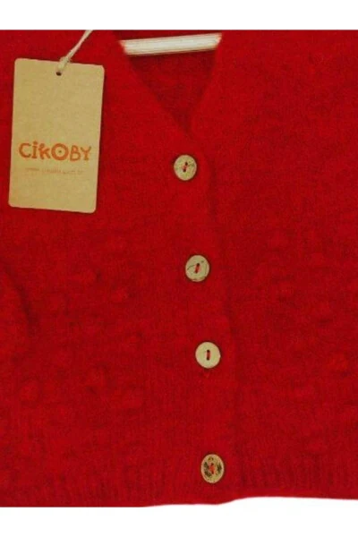Red Button Cardigan for Baby Girl - 5