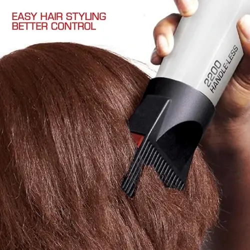 Red by KISS HandleLess Blow Dryer 2200W Ceramic Tourmaline White Color, 3 Heat Settings, Pik and Diffuser Included Comfortable Grip, Ionic for Frizz-Free Shine, Detangler & Straightening - 3