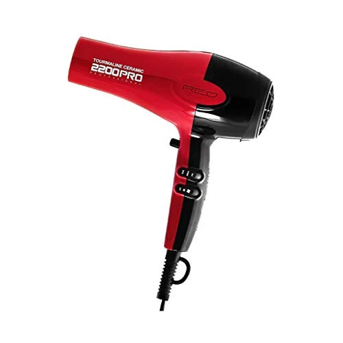RED by Kiss Silky Smooth Hair Dryer with Tourmaline Ceramic 2200 PRO - Negative Ion Generator, Variable Heat Settings, ALCI Safety, 1-Year Warranty, and Extra Combs - Red by Kiss (1)