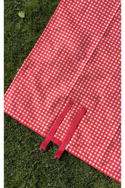 Red Checkered Picnic Blanket and Tablecloth - 4