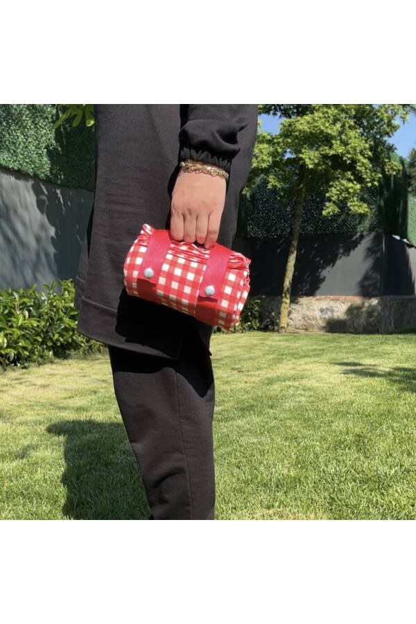 Red Checkered Picnic Blanket and Tablecloth - 6