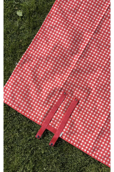 Red Checkered Picnic Blanket and Tablecloth - 8