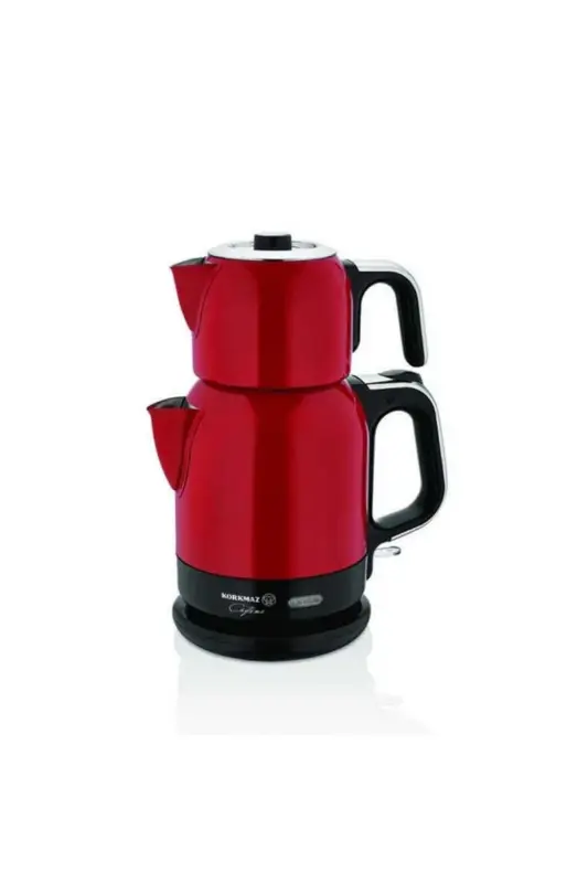 Red Chrome Çaytema Electric Kettle A331-05 - KORKMAZ