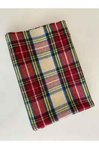 Red Cream Scottish Scarf-Red - 3
