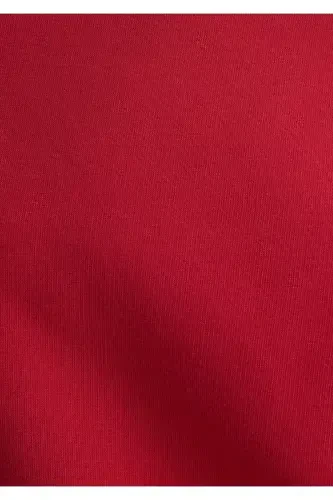 Red Crop Sweatshirt with Logo Print 1611601-70936 - 7