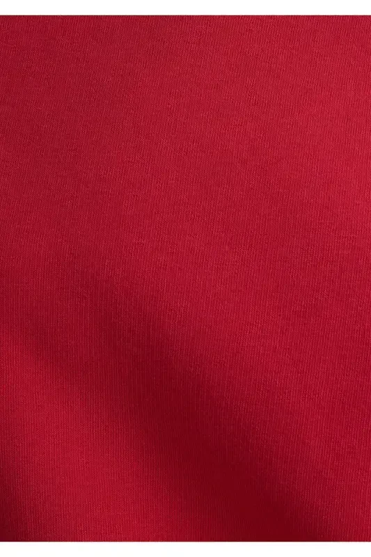 Red Crop Sweatshirt with Logo Print 1611601-70936 - 7