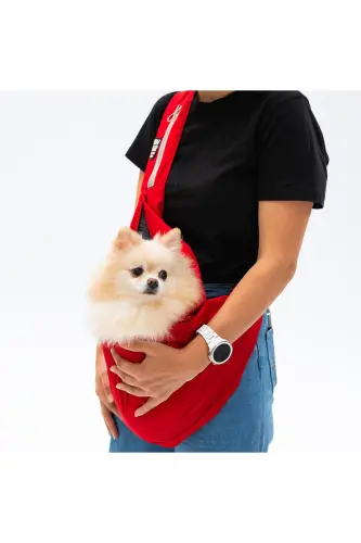 Red Crossbody Bag Cat Dog Carrier - Red 