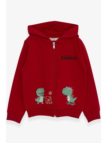 Red Dinosaur Skateboard Print Hoodie for Boys (1-3 Years Old) - 9