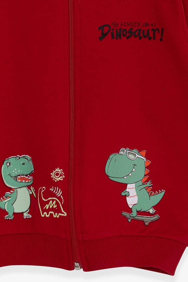 Red Dinosaur Skateboard Print Hoodie for Boys (1-3 Years Old) - 20
