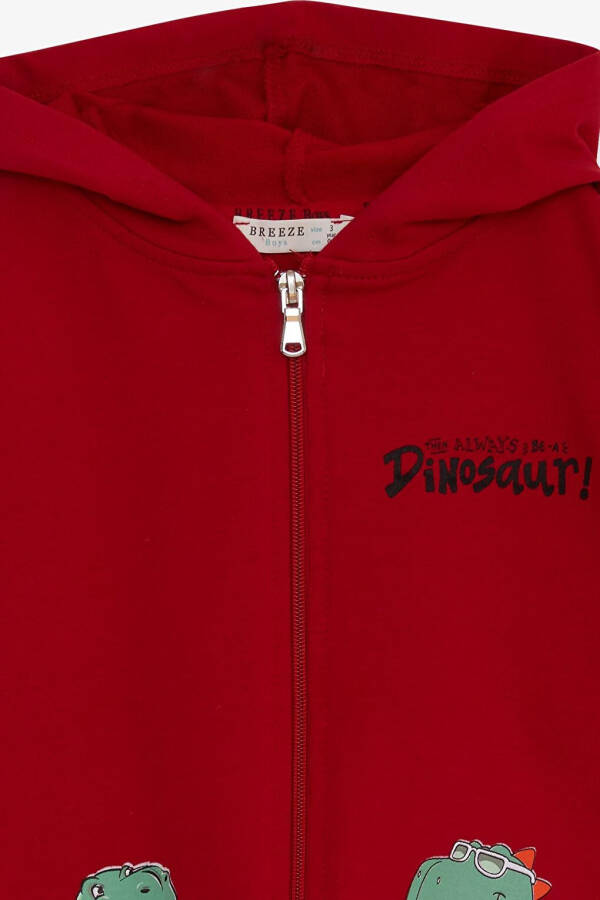 Red Dinosaur Skateboard Print Hoodie for Boys (1-3 Years Old) - 15