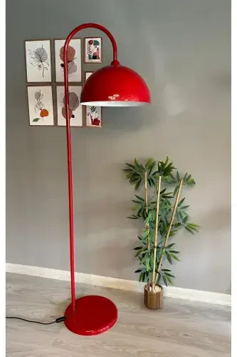 Red Floor Lamp Modern Decorative Metal Living Room Study Room Floor Lamp - Red - 4