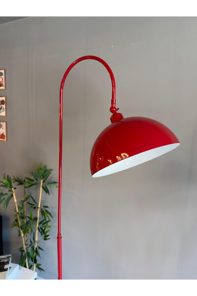 Red Floor Lamp with Movable Head Modern Decorative Metal Living Room Study Room - 25