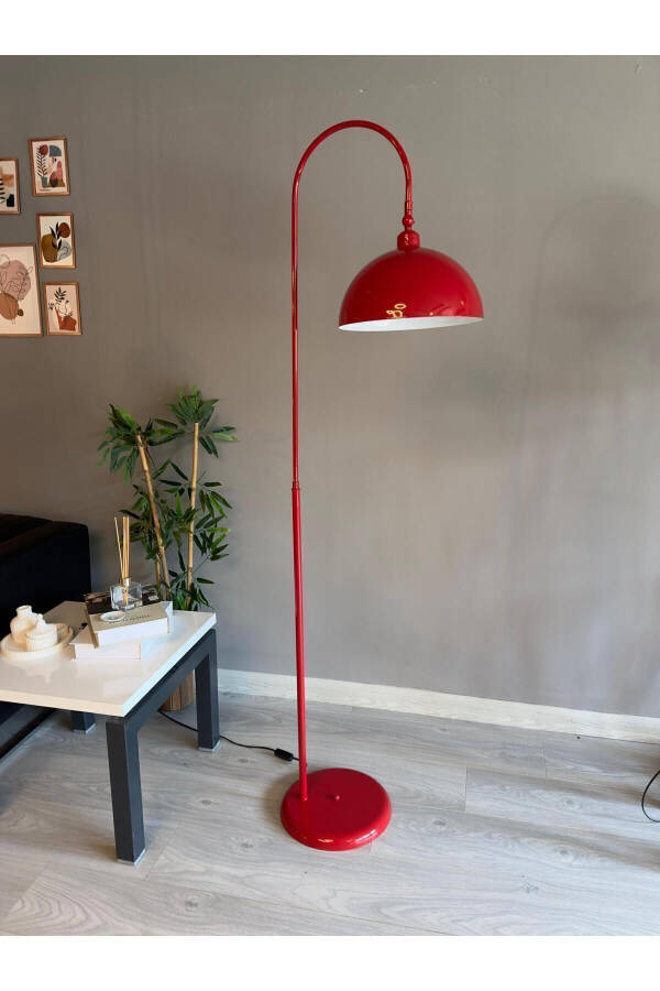 Red Floor Lamp with Movable Head Modern Decorative Metal Living Room Study Room - 26