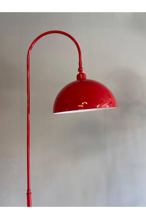 Red Floor Lamp with Movable Head Modern Decorative Metal Living Room Study Room - 27